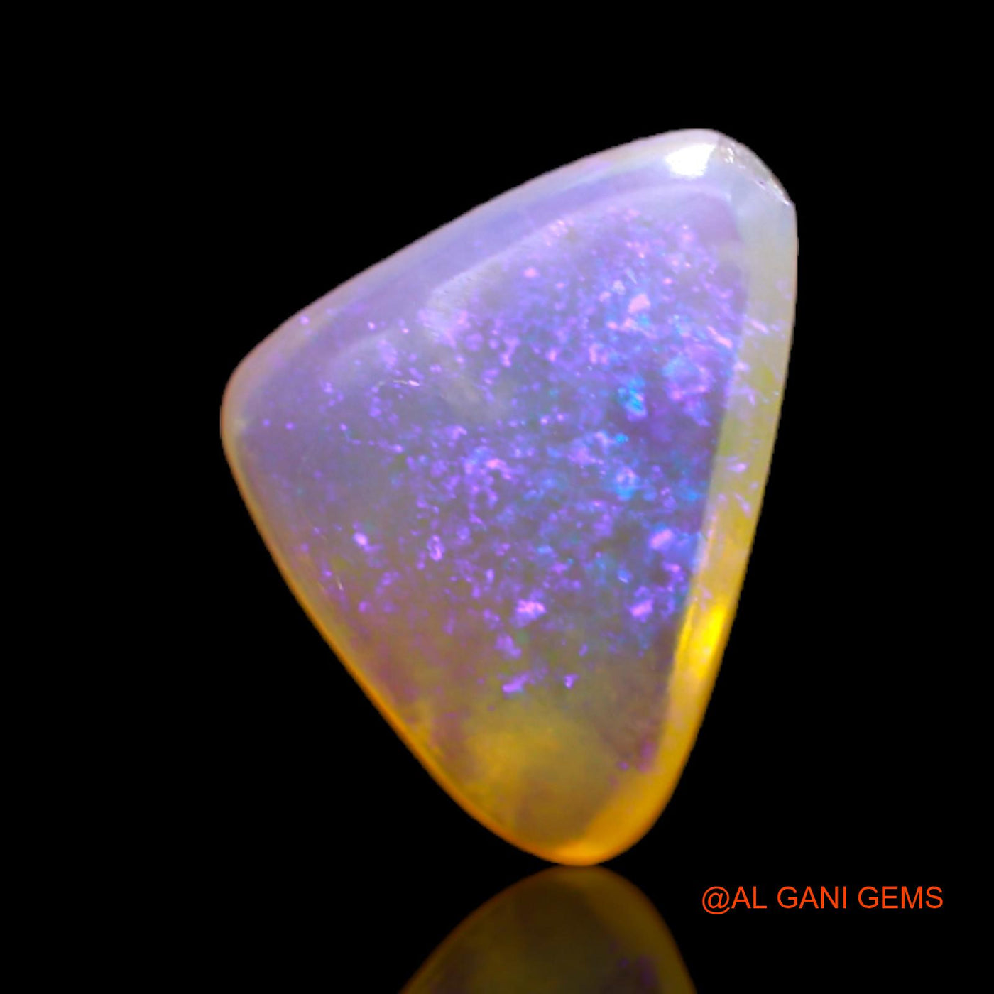Natural Untreated Fire Opal Loose Gemstone Trillion Cabochon From Australia 2.00 Cts 14x10x4 mm AC-198
