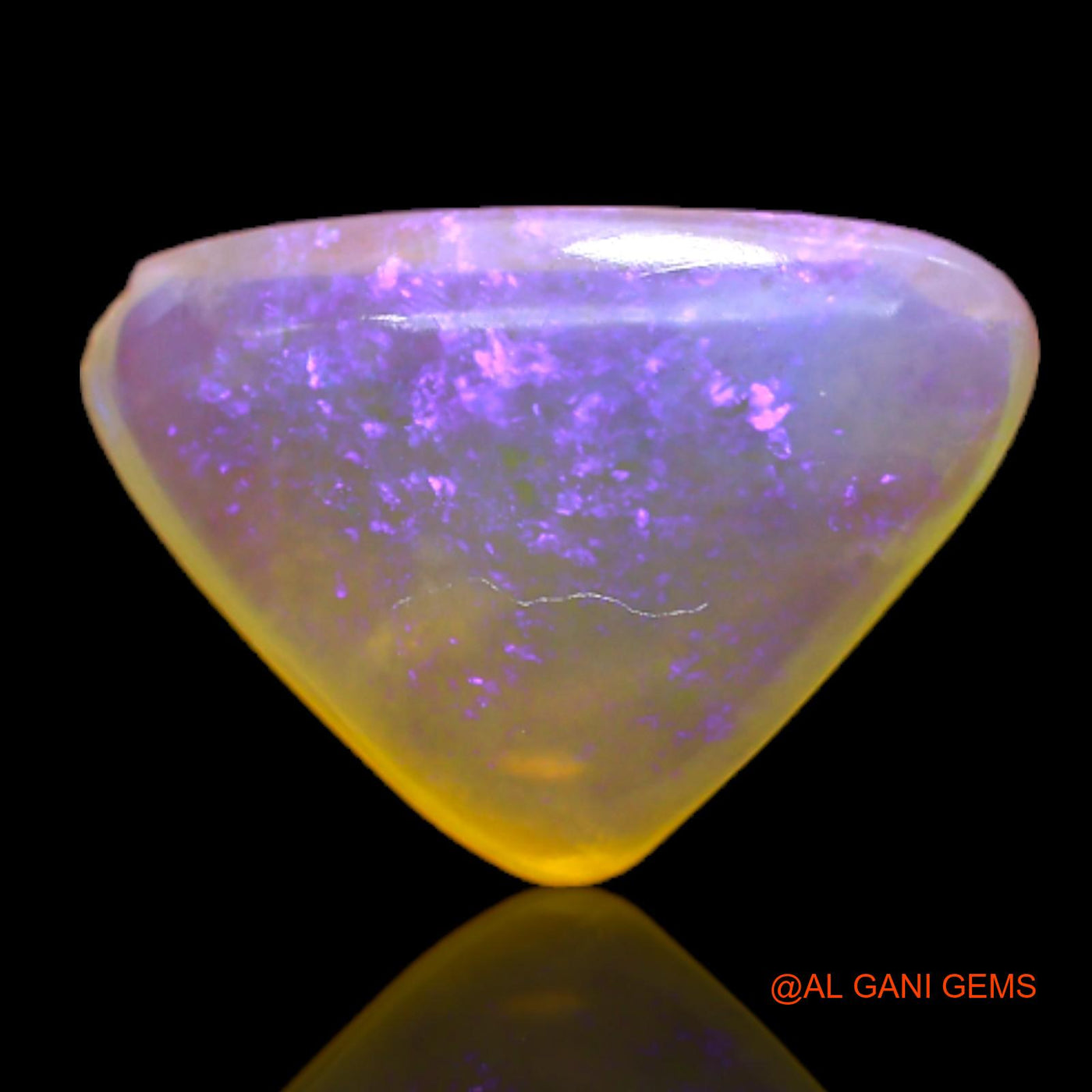 Natural Untreated Fire Opal Loose Gemstone Trillion Cabochon From Australia 2.00 Cts 14x10x4 mm AC-198