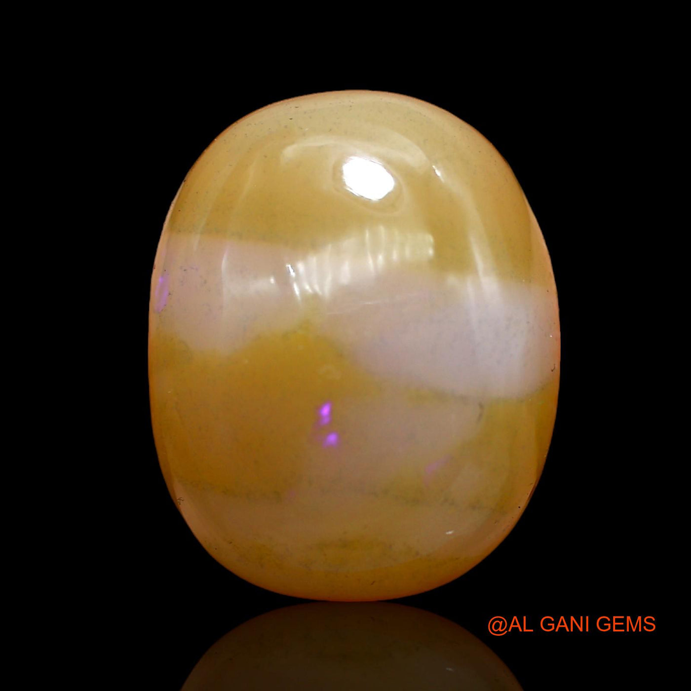 Natural Fire Opal Gemstone 20.00 Cts Loose Oval Cabochon From Australia 19x16x9 mm AC-210