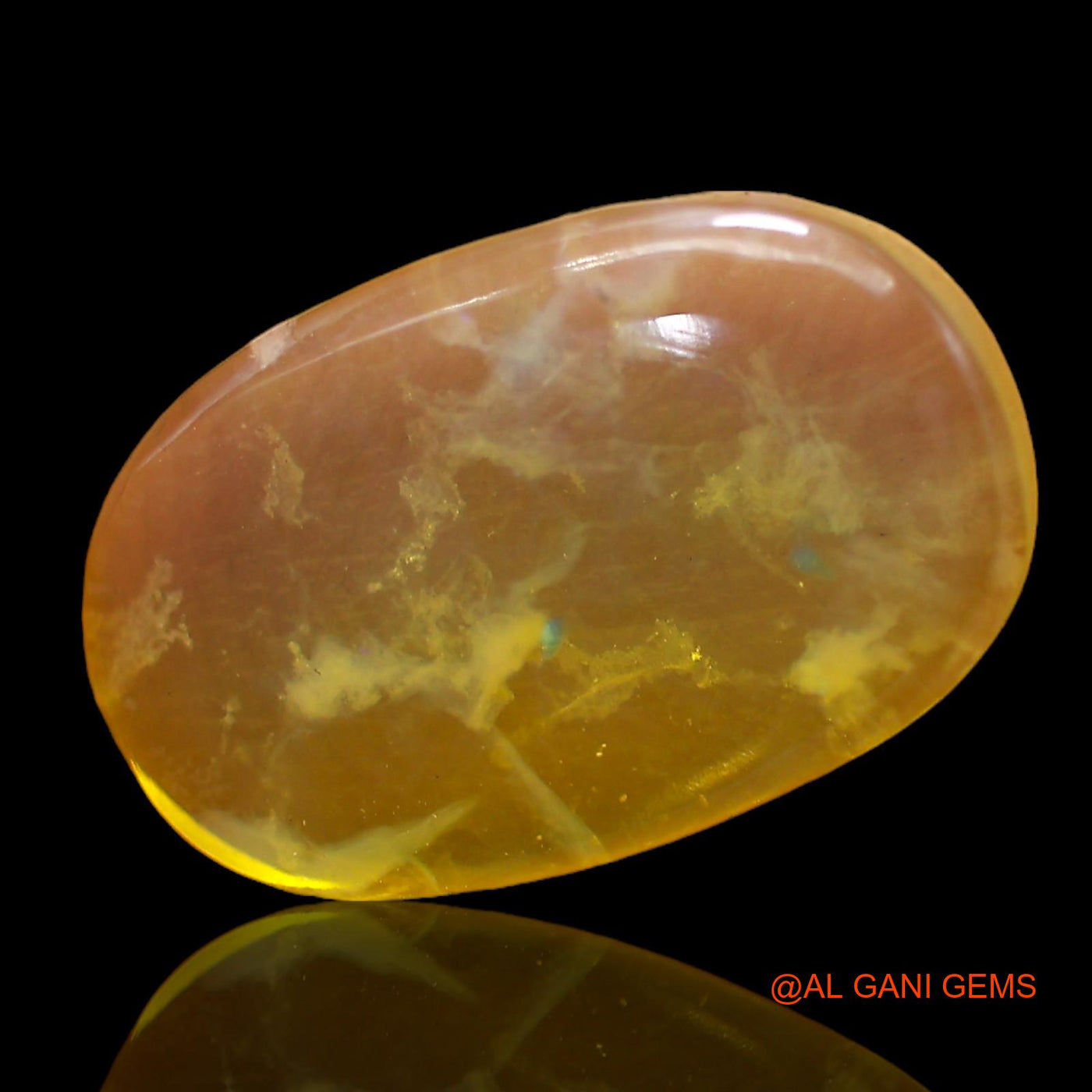 Natural Fire Opal Gemstone 8.00 Cts Loose Oval Cabochon From Australia 19x12x4 mm AC-268