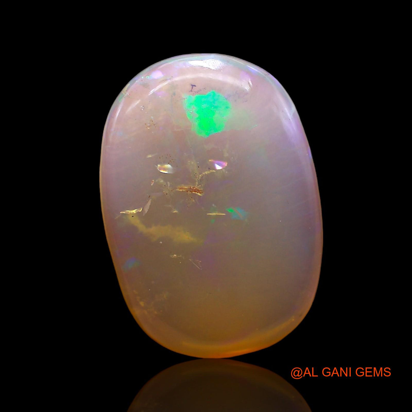 Natural Untreated Fire Opal Loose Gemstone Oval Cabochon From Australia 6.00 Cts 13x12x4 mm AC-283