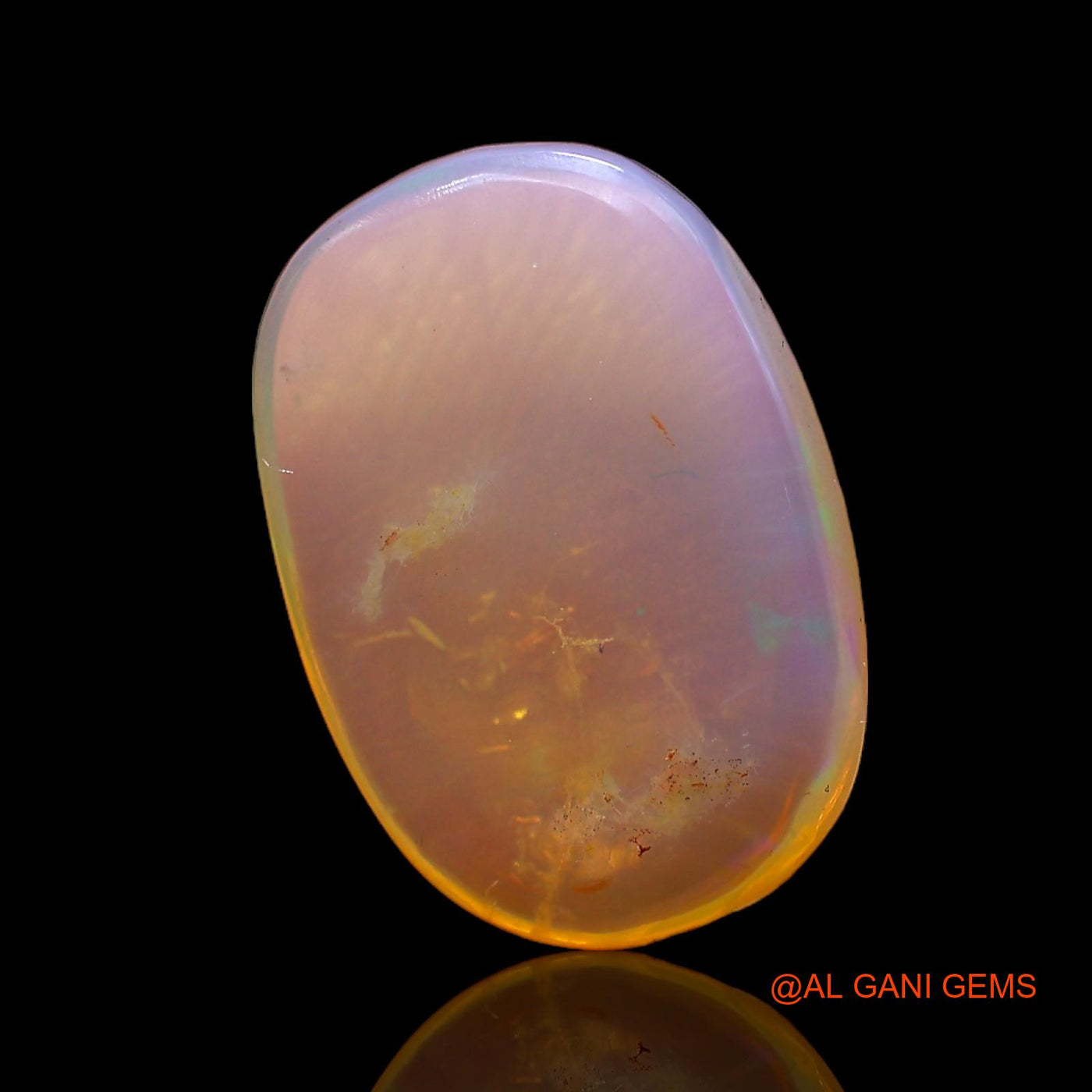 Natural Untreated Fire Opal Loose Gemstone Oval Cabochon From Australia 6.00 Cts 13x12x4 mm AC-283
