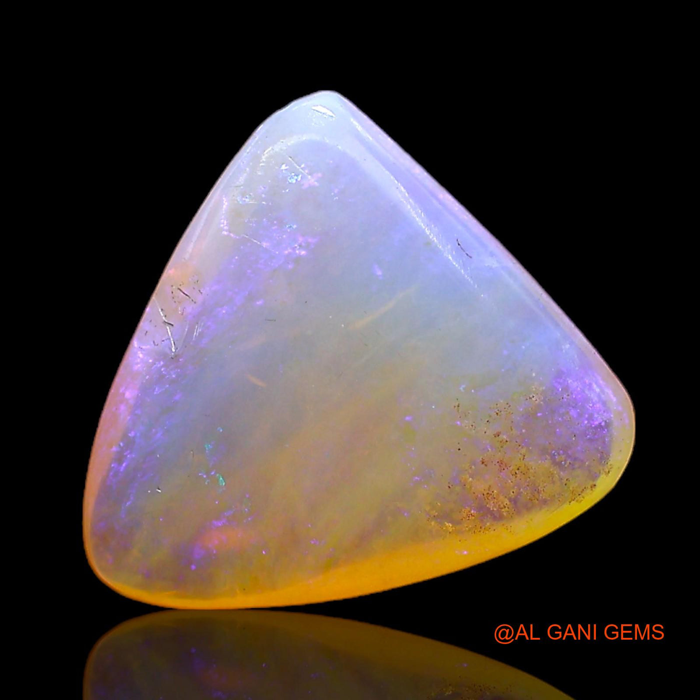 3.00 Cts Natural Australian Fire Opal Trillion Cabochon Loose Gemstone For Jewelry 13x12x4 mm AC-326