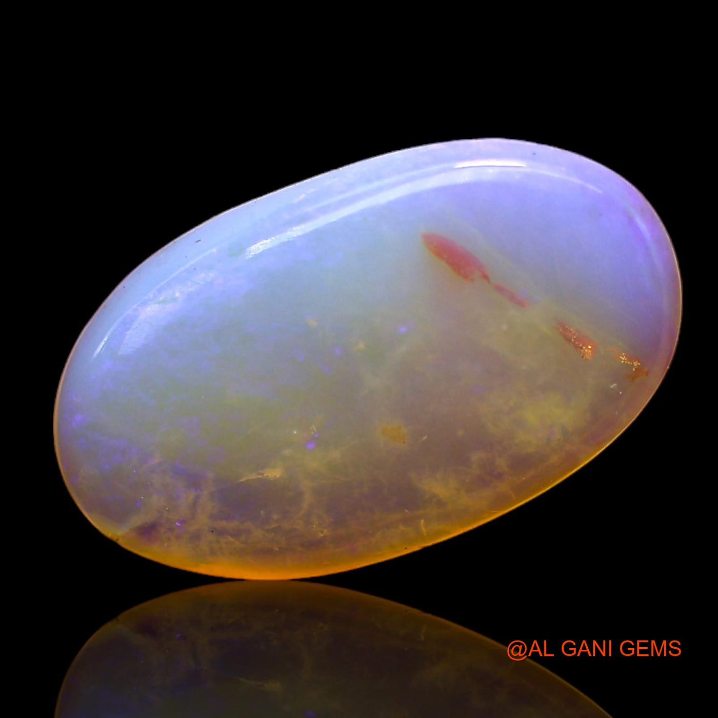 Natural Fire Opal Gemstone 3.00 Cts Loose Oval Cabochon From Australia 16x9x3 mm AC-332
