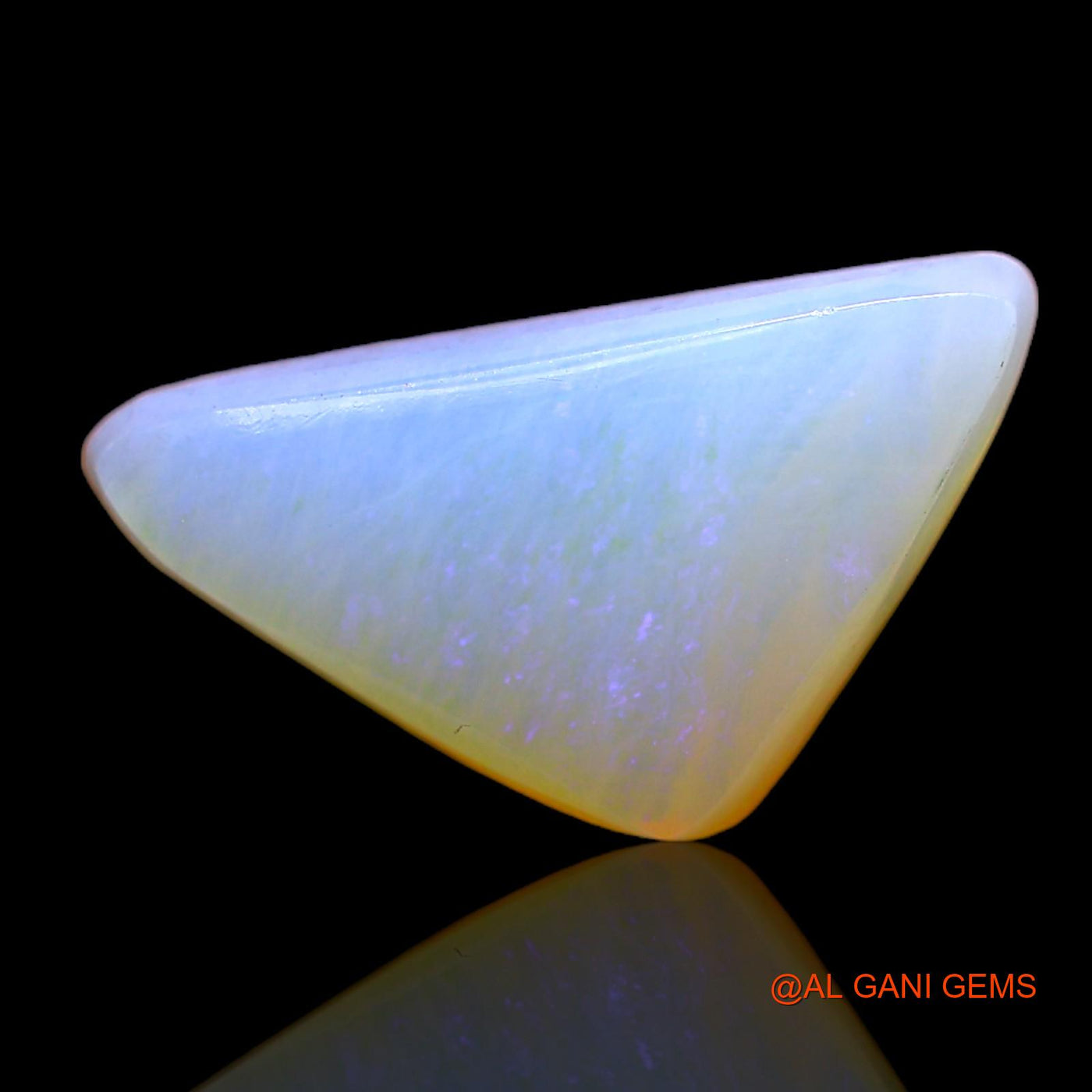 Natural Untreated Fire Opal Loose Gemstone Trillion Cabochon From Australia 4.00 Cts 16x9x5 mm AC-333
