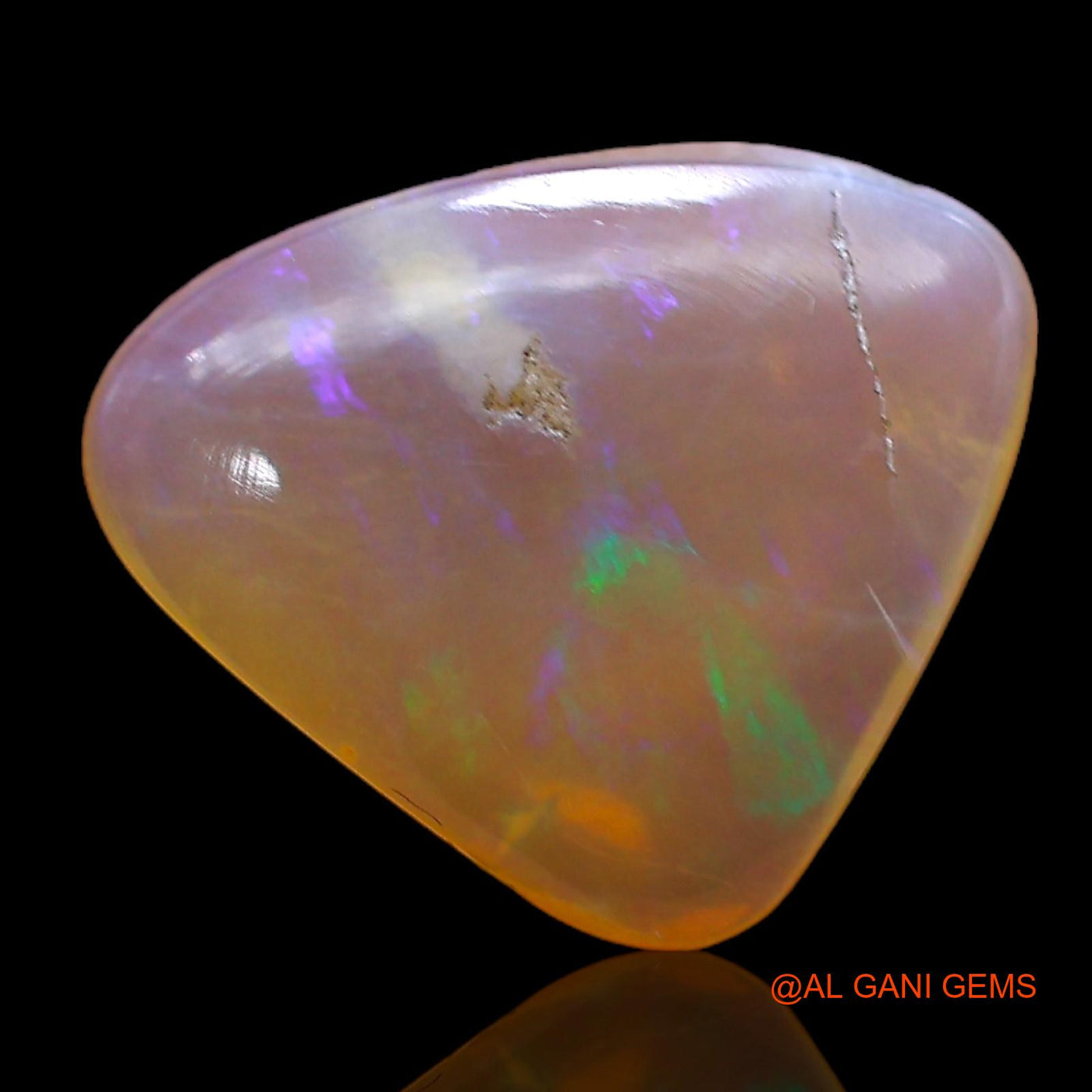 3.00 Cts Natural Australian Fire Opal Loose Gemstone Trillion Cabochon 14x12x3 mm AC-355