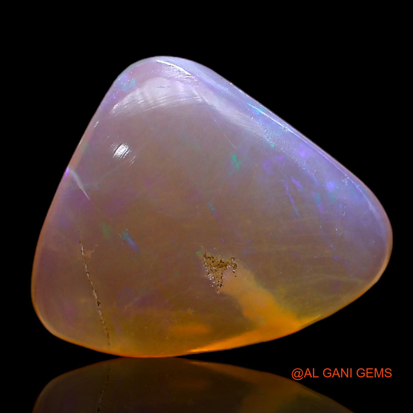 3.00 Cts Natural Australian Fire Opal Loose Gemstone Trillion Cabochon 14x12x3 mm AC-355