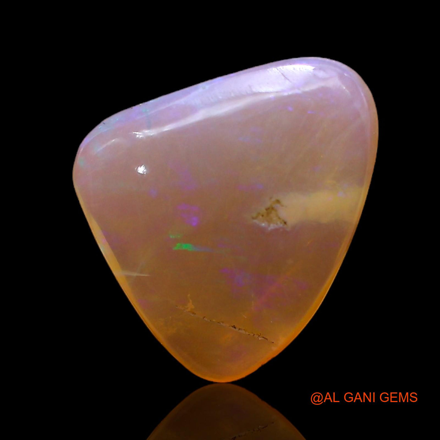 3.00 Cts Natural Australian Fire Opal Loose Gemstone Trillion Cabochon 14x12x3 mm AC-355
