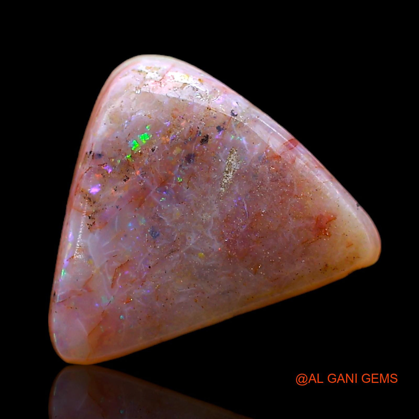 3.00 Cts Natural Australian Fire Opal Loose Gemstone Trillion Cabochon 13x10x3 mm AC-358