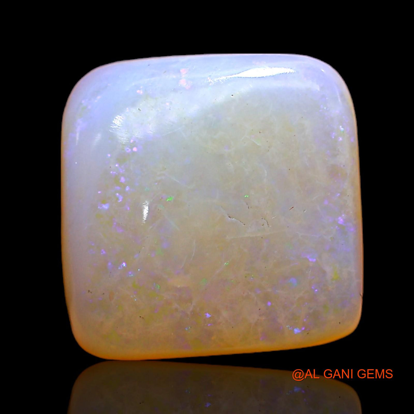 Natural Fire Opal Gemstone 3.00 Cts Loose Square Cabochon From Australia 10x10x4 mm AC-372