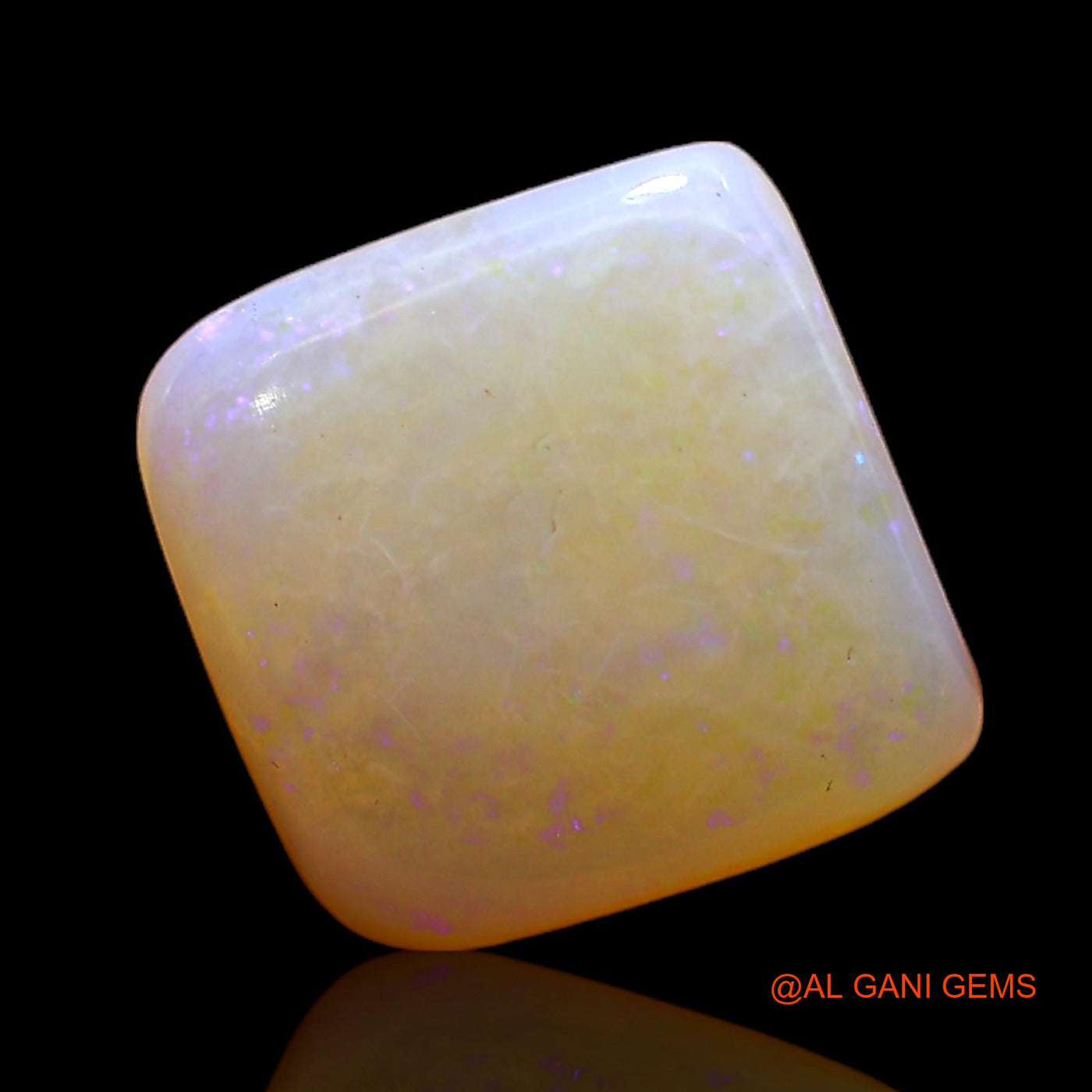 Natural Fire Opal Gemstone 3.00 Cts Loose Square Cabochon From Australia 10x10x4 mm AC-372