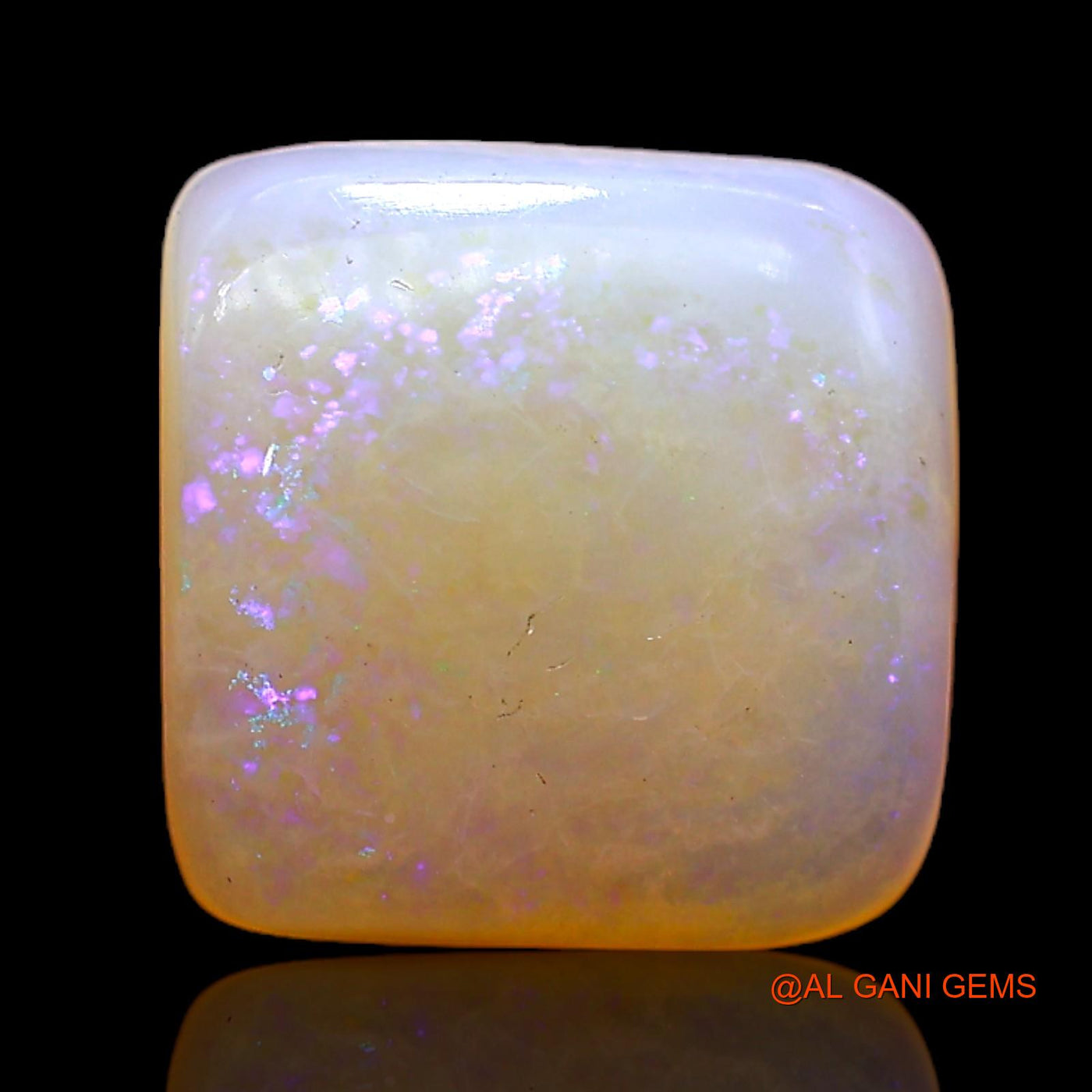 Natural Fire Opal Gemstone 3.00 Cts Loose Square Cabochon From Australia 10x10x4 mm AC-372