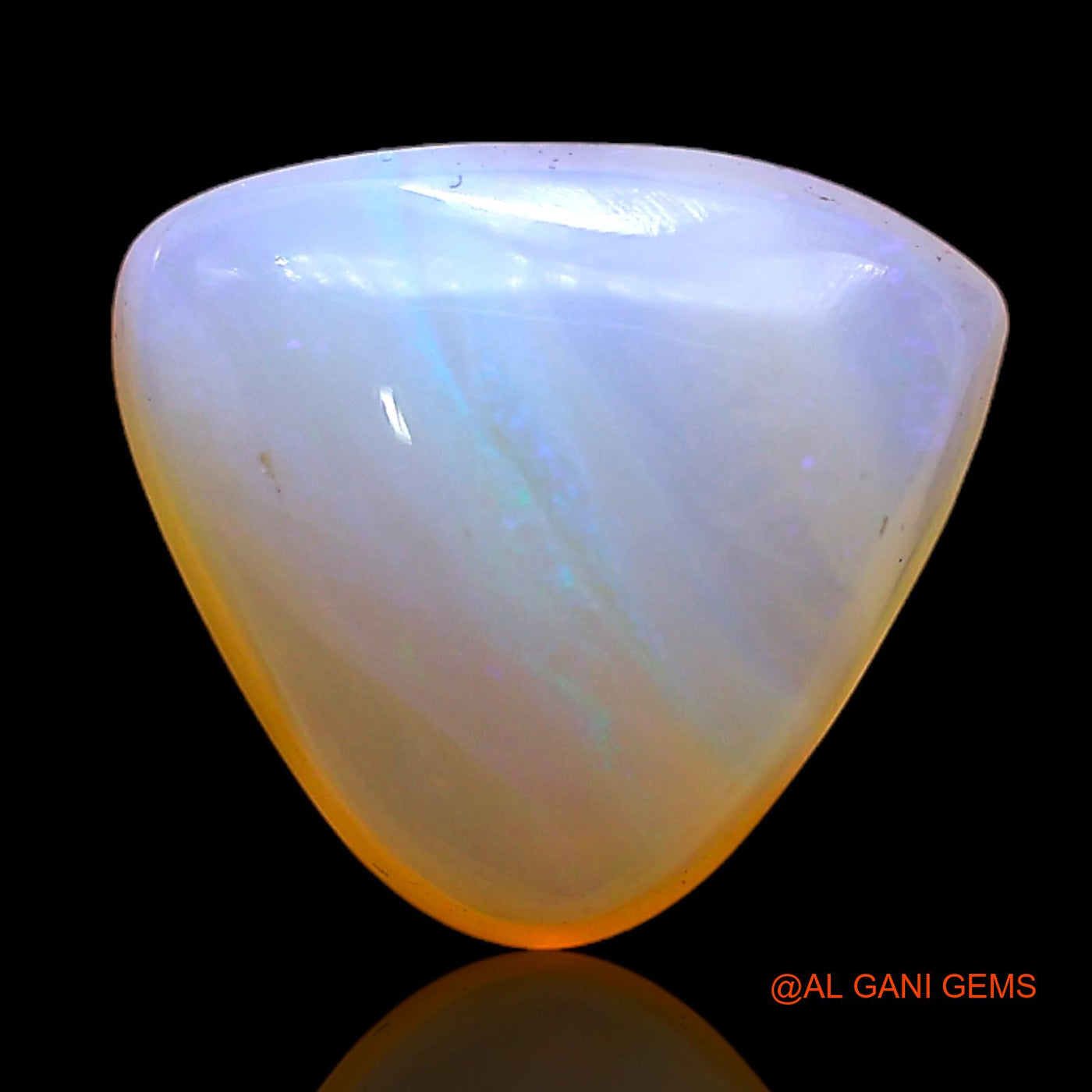 Natural Untreated Fire Opal Loose Gemstone Trillion Cabochon From Australia 3.00 Cts 11x10x5 mm AC-375