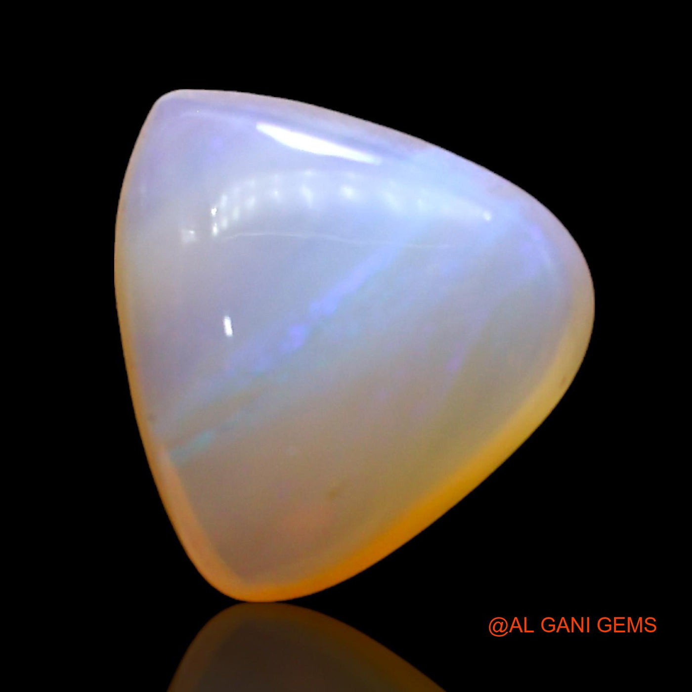 Natural Untreated Fire Opal Loose Gemstone Trillion Cabochon From Australia 3.00 Cts 11x10x5 mm AC-375