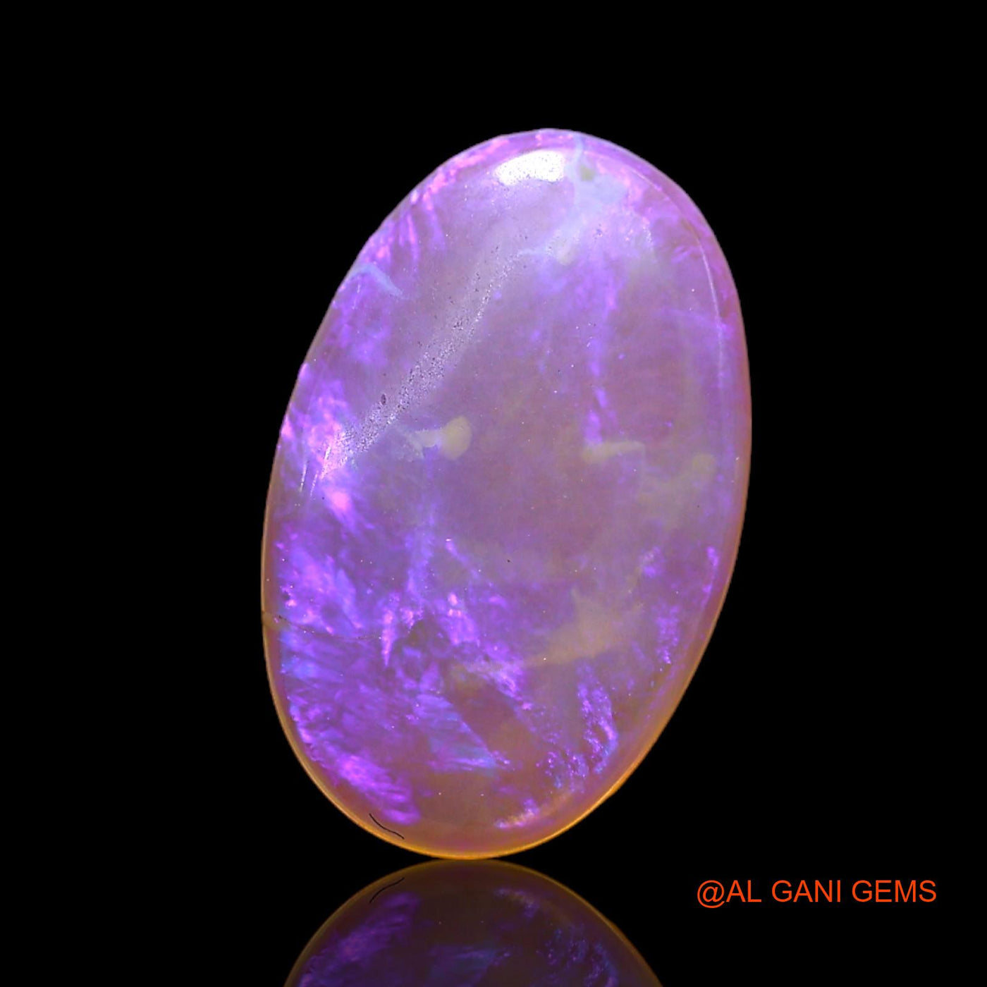 Natural Fire Opal Gemstone 1.60 Cts Loose Oval Cabochon From Australia 13x8x2 mm AC-390