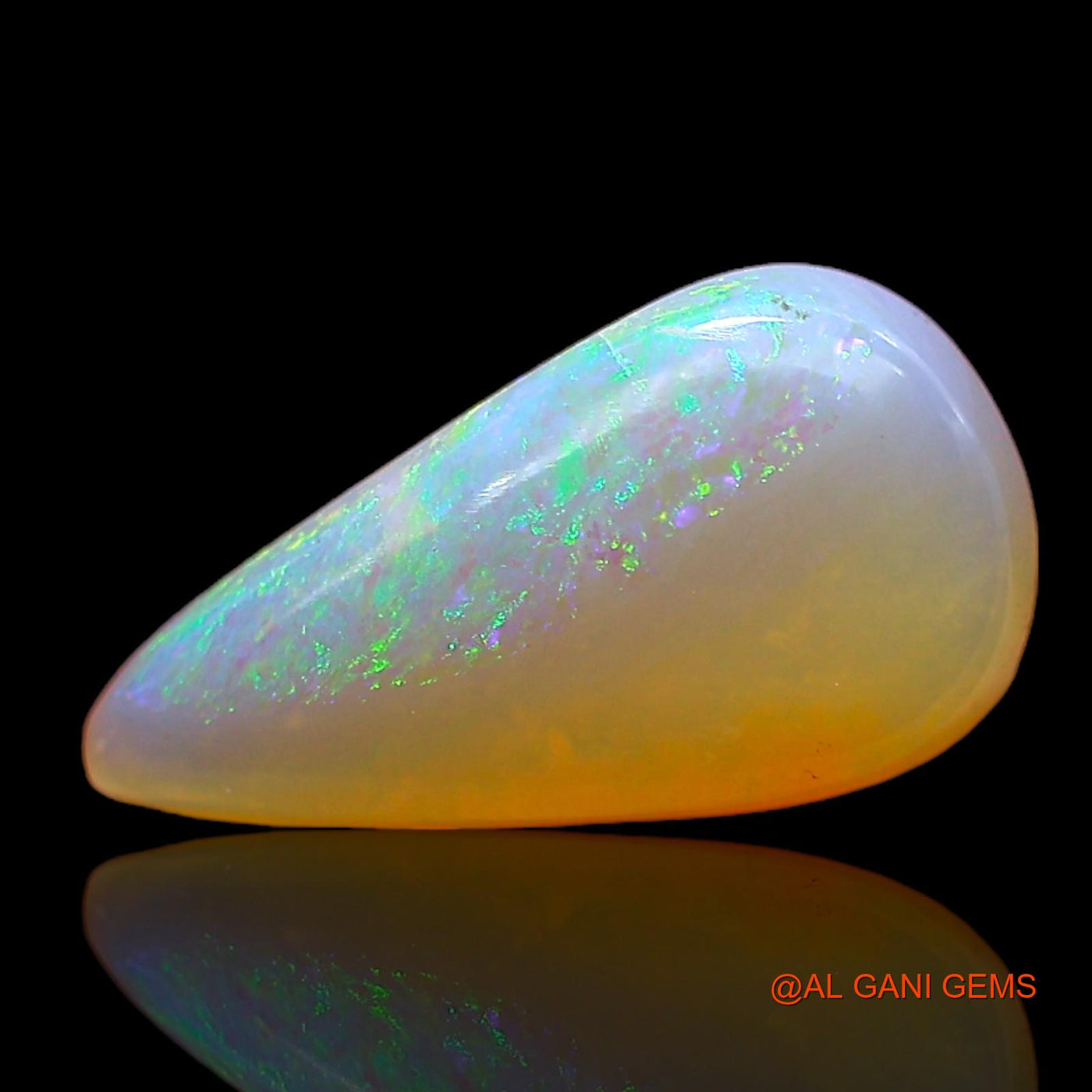 2.00 Cts Natural Australian Fire Opal Loose Gemstone Pear Cabochon 13x7x4 mm AC-391