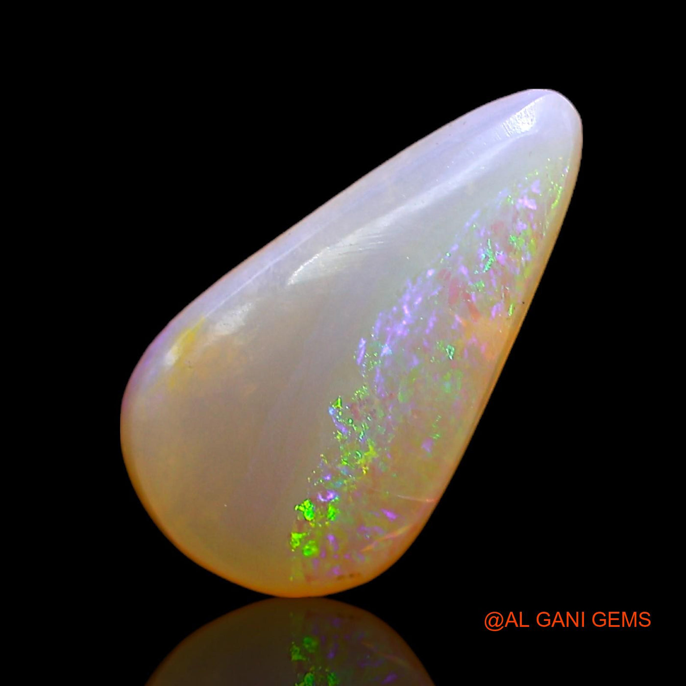 2.00 Cts Natural Australian Fire Opal Loose Gemstone Pear Cabochon 13x7x4 mm AC-391