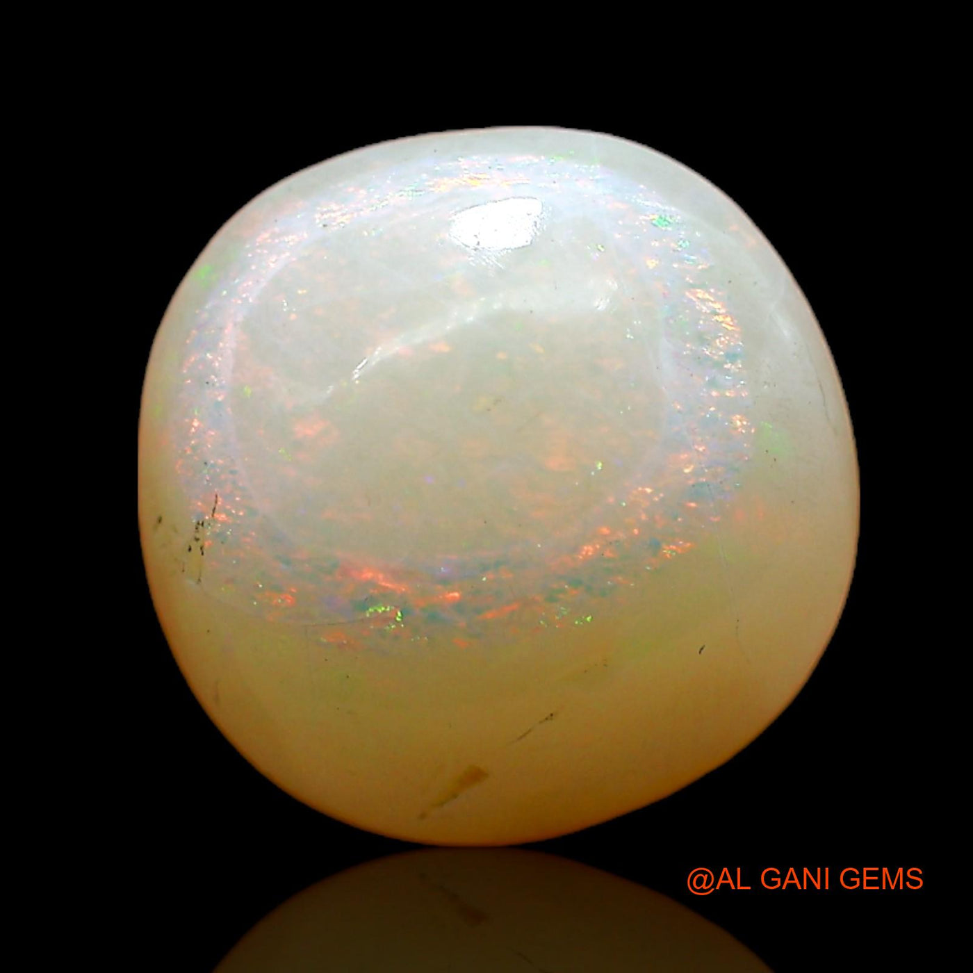 Natural Untreated Fire Opal Loose Gemstone Fancy Cabochon From Australia 3.00 Cts 10x10x5 mm AC-397