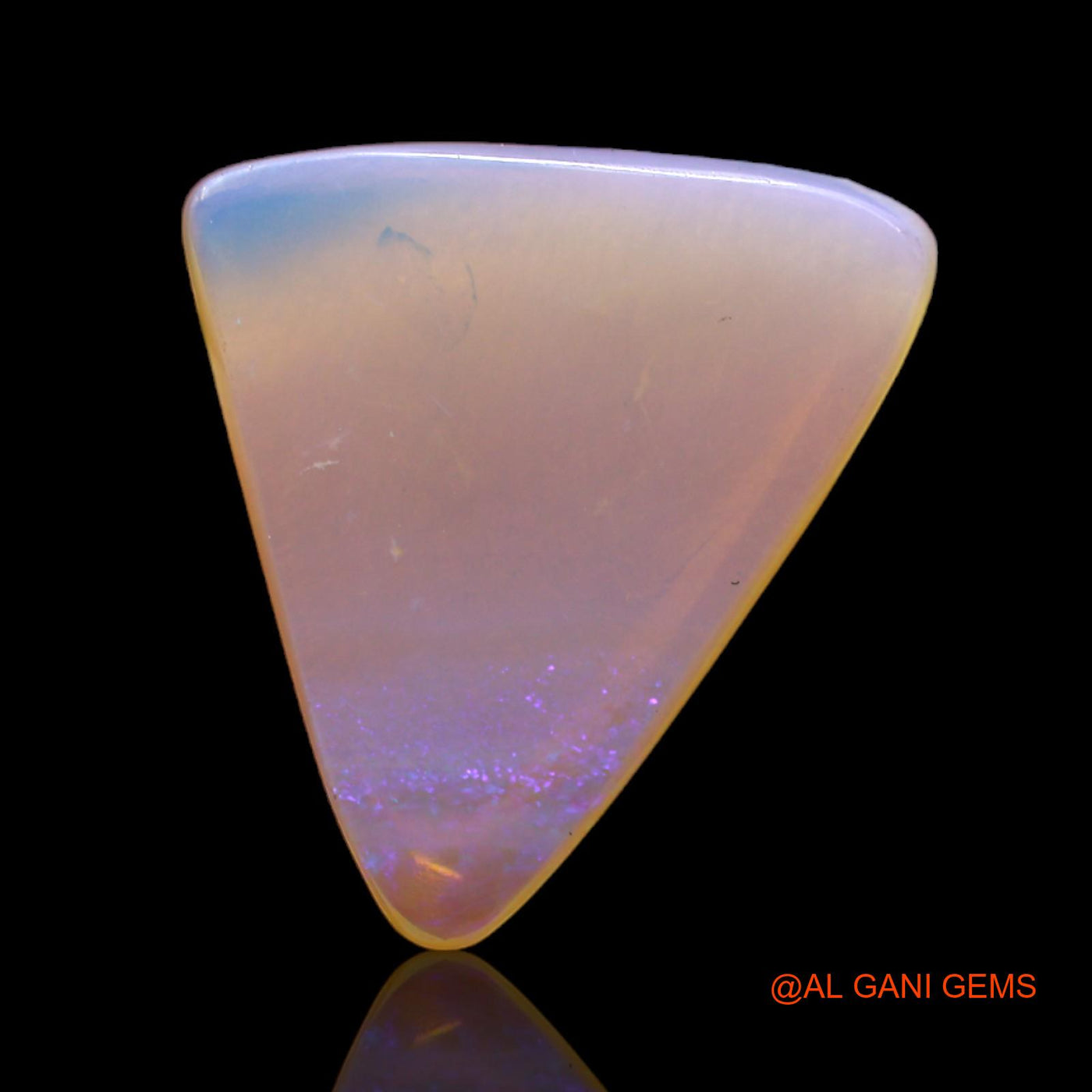 4.00 Cts Natural Australian Fire Opal Loose Gemstone Trillion Cabochon 17x16x2 mm AC-408