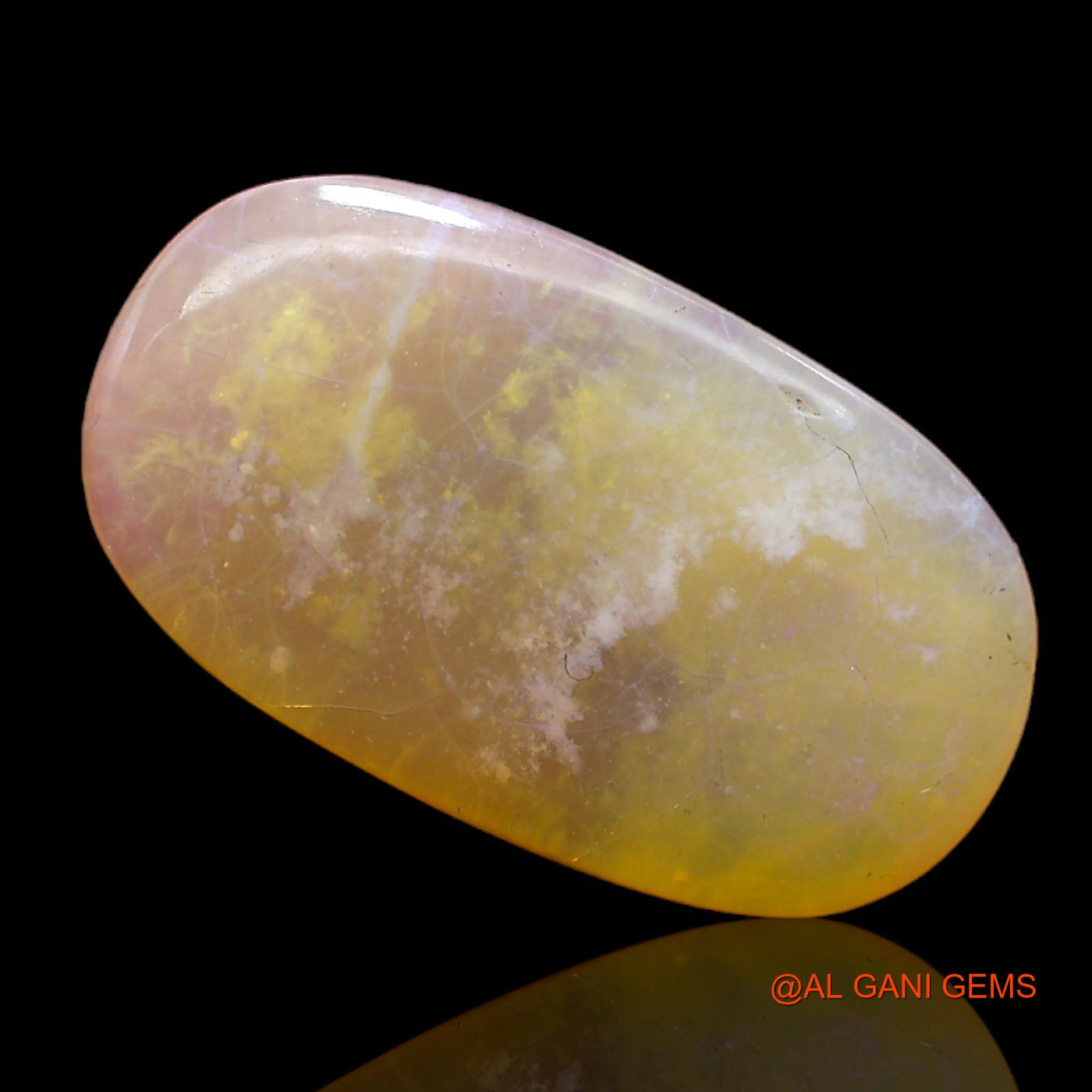5.00 Cts Natural Australian Fire Opal Loose Gemstone Oval Cabochon 20x11x3 mm AC-414