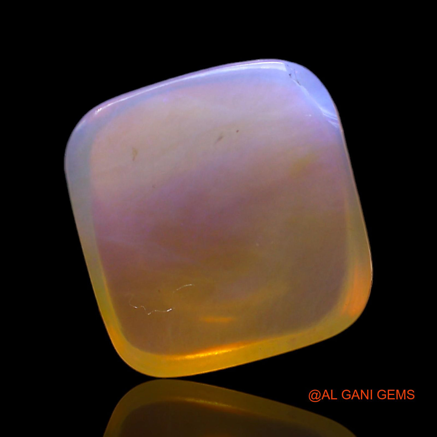 Natural Untreated Fire Opal Loose Gemstone Square Cabochon From Australia 8.00 Cts 14x13x5 mm AC-442