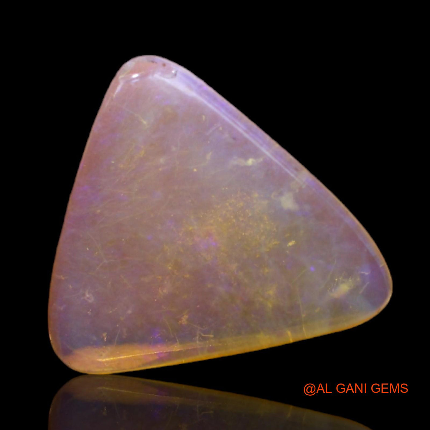 Natural Untreated Fire Opal Loose Gemstone Trillion Cabochon From Australia 3.00 Cts 13x13x2 mm AC-460
