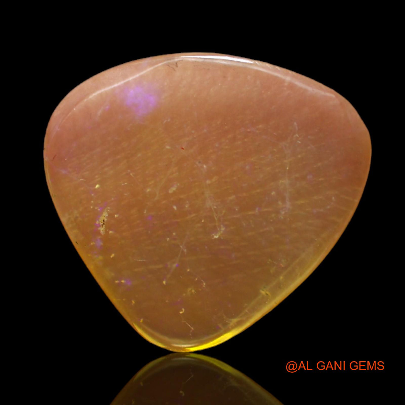 Natural Untreated Fire Opal Loose Gemstone Trillion Cabochon From Australia 3.00 Cts 15x14x2 mm AC-462