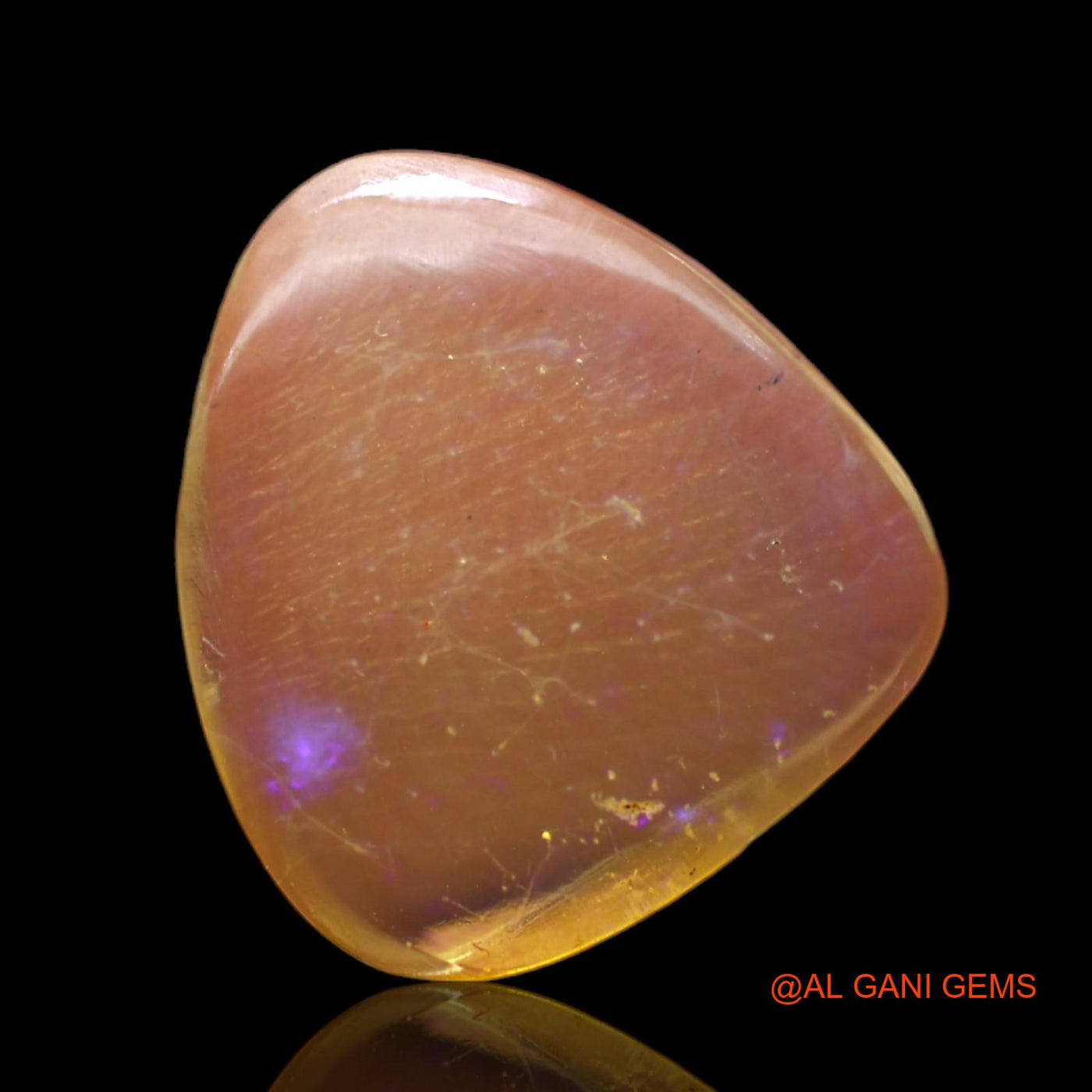 Natural Untreated Fire Opal Loose Gemstone Trillion Cabochon From Australia 3.00 Cts 15x14x2 mm AC-462