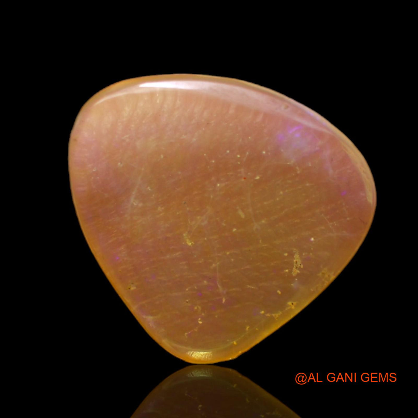 Natural Untreated Fire Opal Loose Gemstone Trillion Cabochon From Australia 3.00 Cts 15x14x2 mm AC-462
