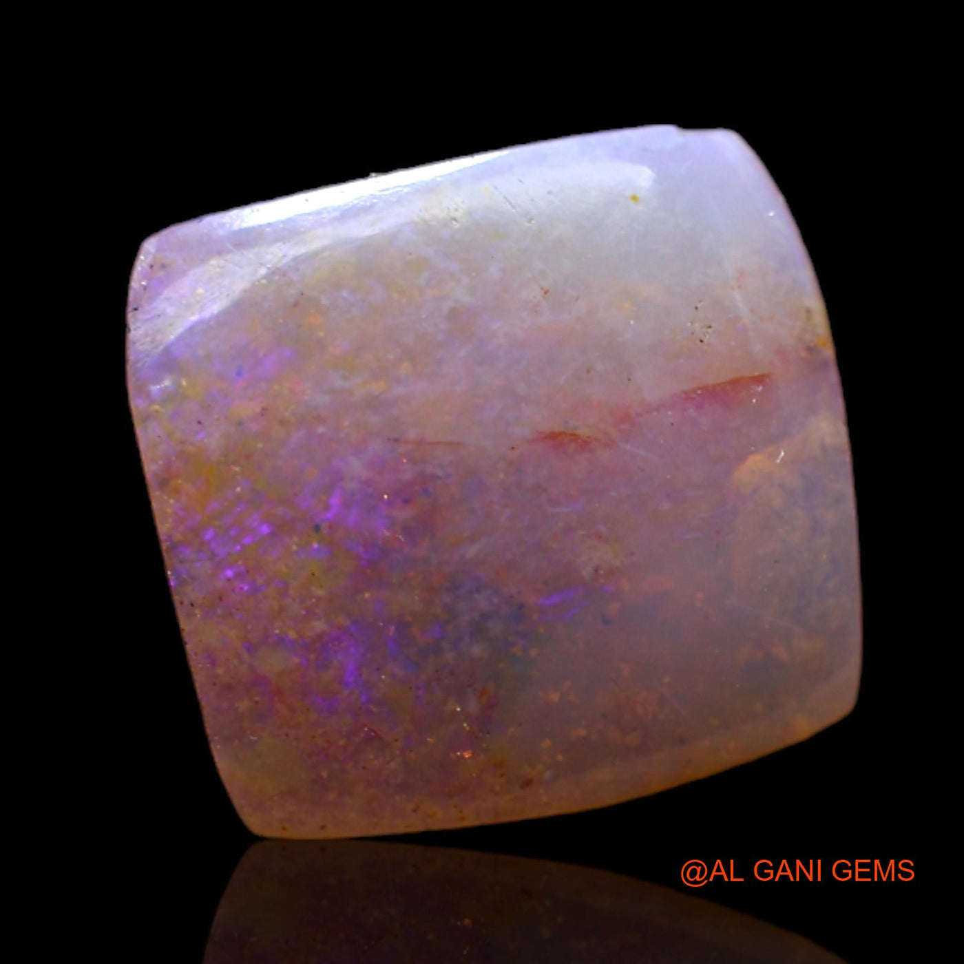 Natural Untreated Fire Opal Loose Gemstone Square Cabochon From Australia 2.00 Cts 11x10x3 mm AC-492