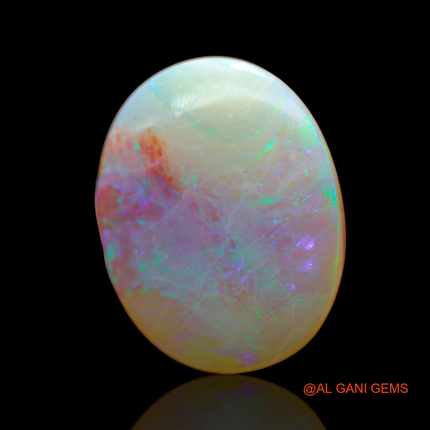 Natural Fire Opal Gemstone 8.00 Cts Loose Oval Cabochon From Australia 21x17x3 mm AC-502