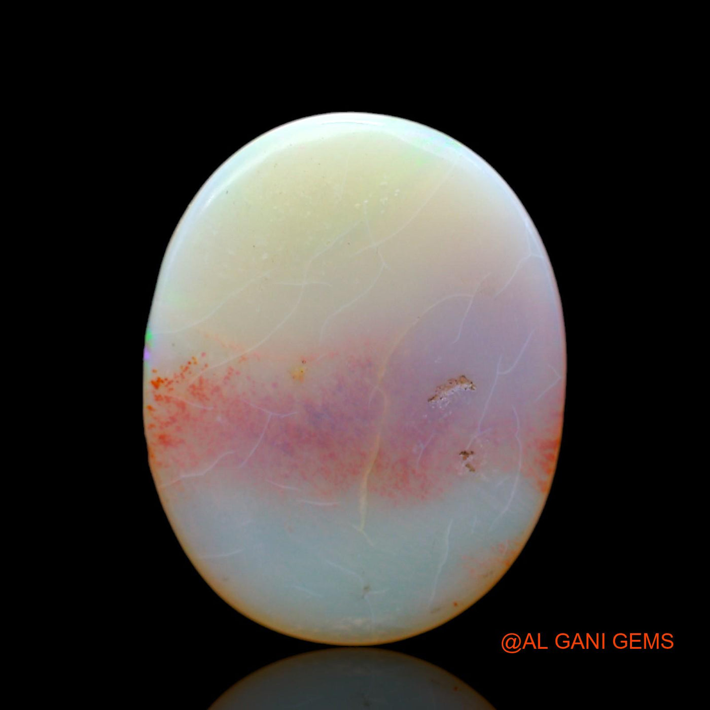 Natural Fire Opal Gemstone 8.00 Cts Loose Oval Cabochon From Australia 21x17x3 mm AC-502