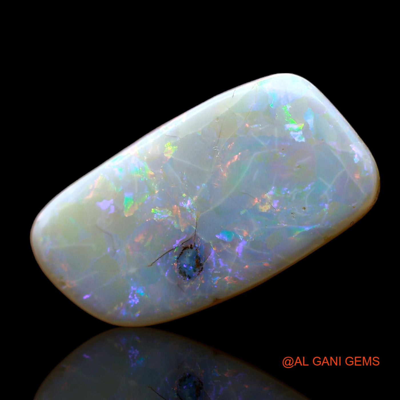 Natural Untreated Fire Opal Loose Gemstone Fancy Cabochon From Australia 6.00 Cts 20x10x3 mm AC-522