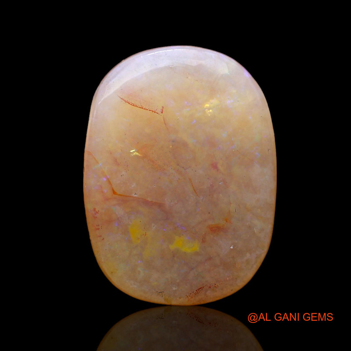 Natural Fire Opal Gemstone 6.00 Cts Loose Oval Cabochon From Australia 18x14x3 mm AC-523