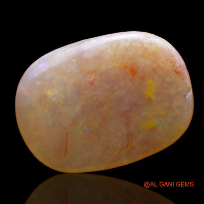 Natural Fire Opal Gemstone 6.00 Cts Loose Oval Cabochon From Australia 18x14x3 mm AC-523