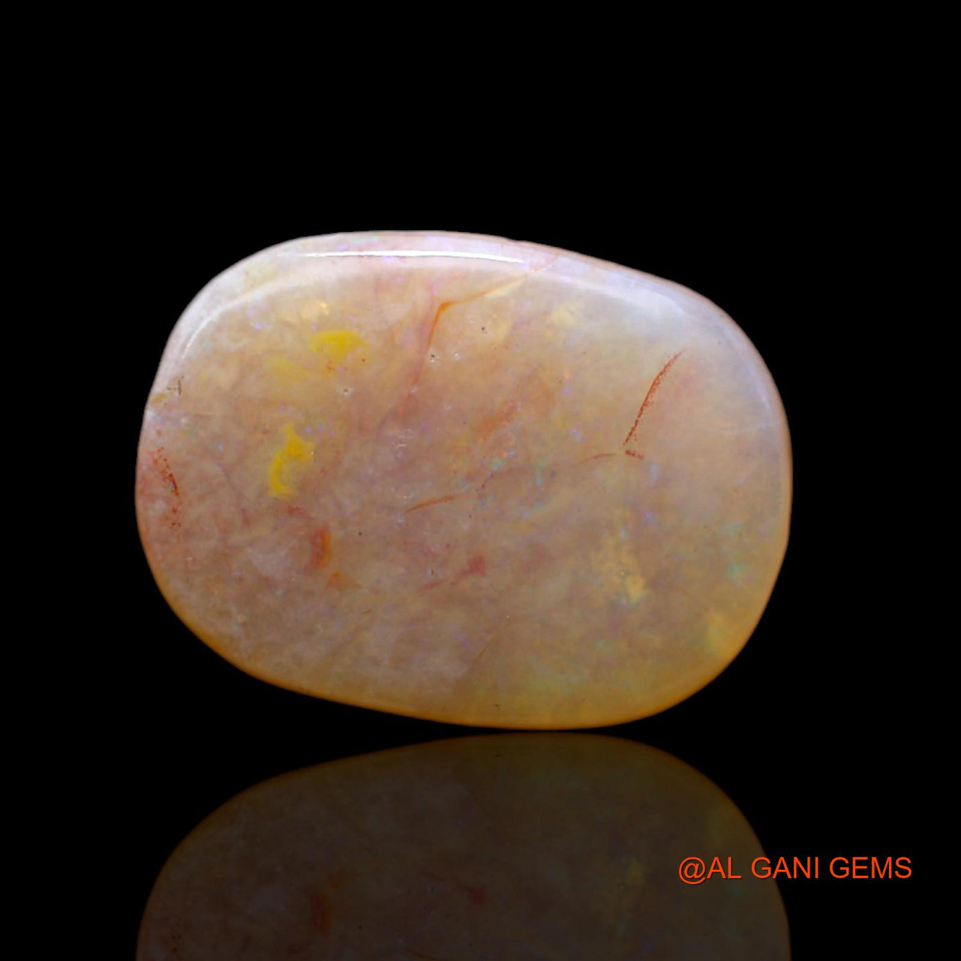 Natural Fire Opal Gemstone 6.00 Cts Loose Oval Cabochon From Australia 18x14x3 mm AC-523