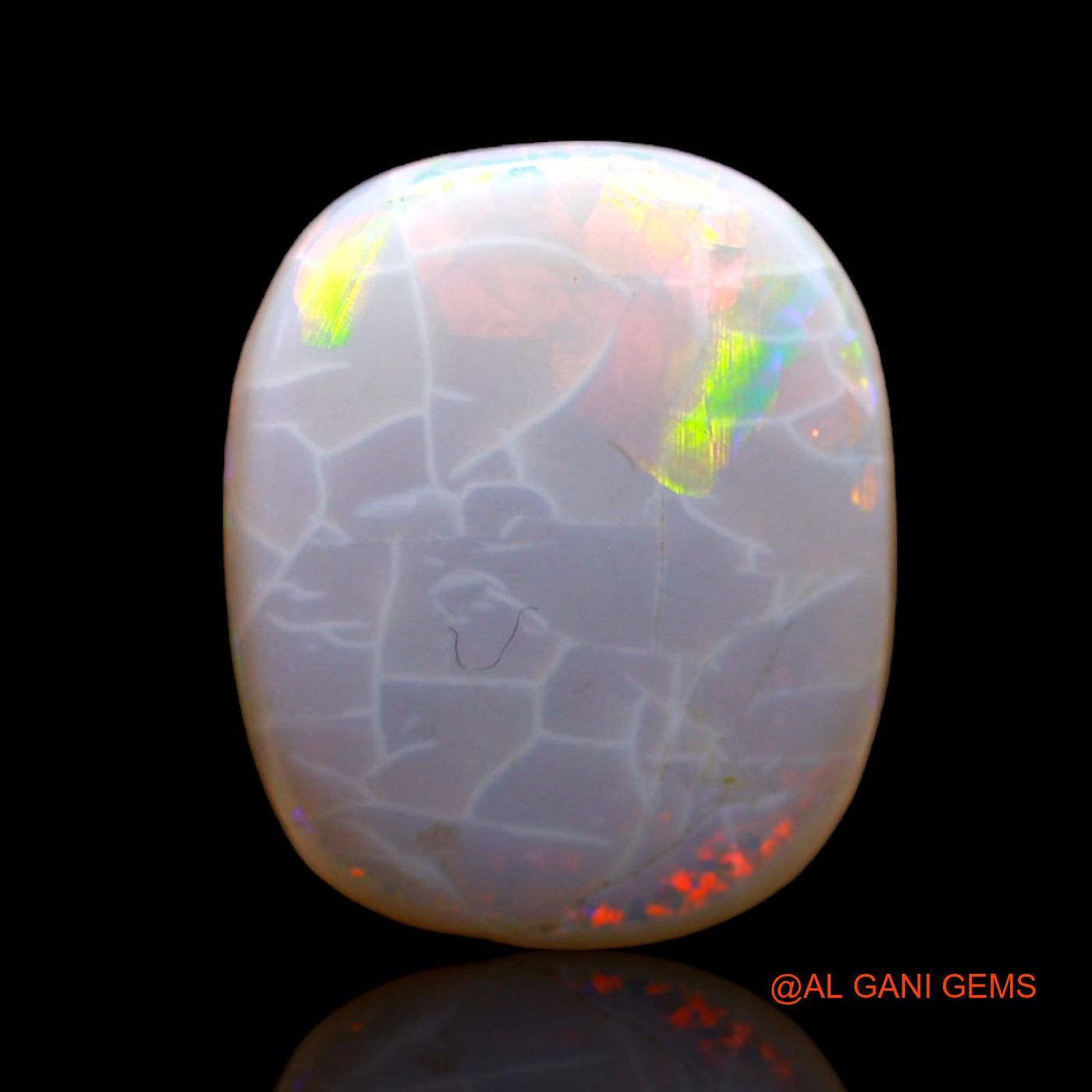 Natural Fire Opal Gemstone 8.00 Cts Loose Oval Cabochon From Australia 17x14x5 mm AC-530