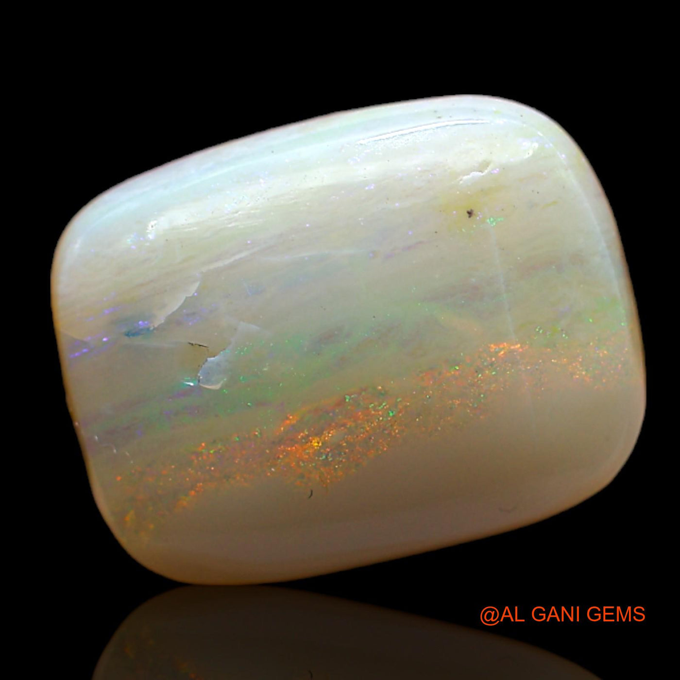 Natural Untreated Fire Opal Loose Gemstone Square Cabochon From Australia 8.00 Cts 15x12x7 mm AC-539