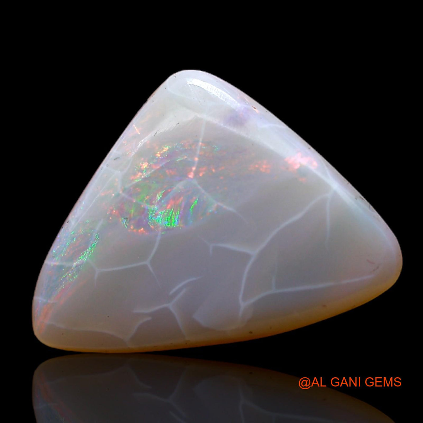 4.00 Cts Natural Australian Fire Opal Loose Gemstone Trillion Cabochon 17x12x5 mm AC-554