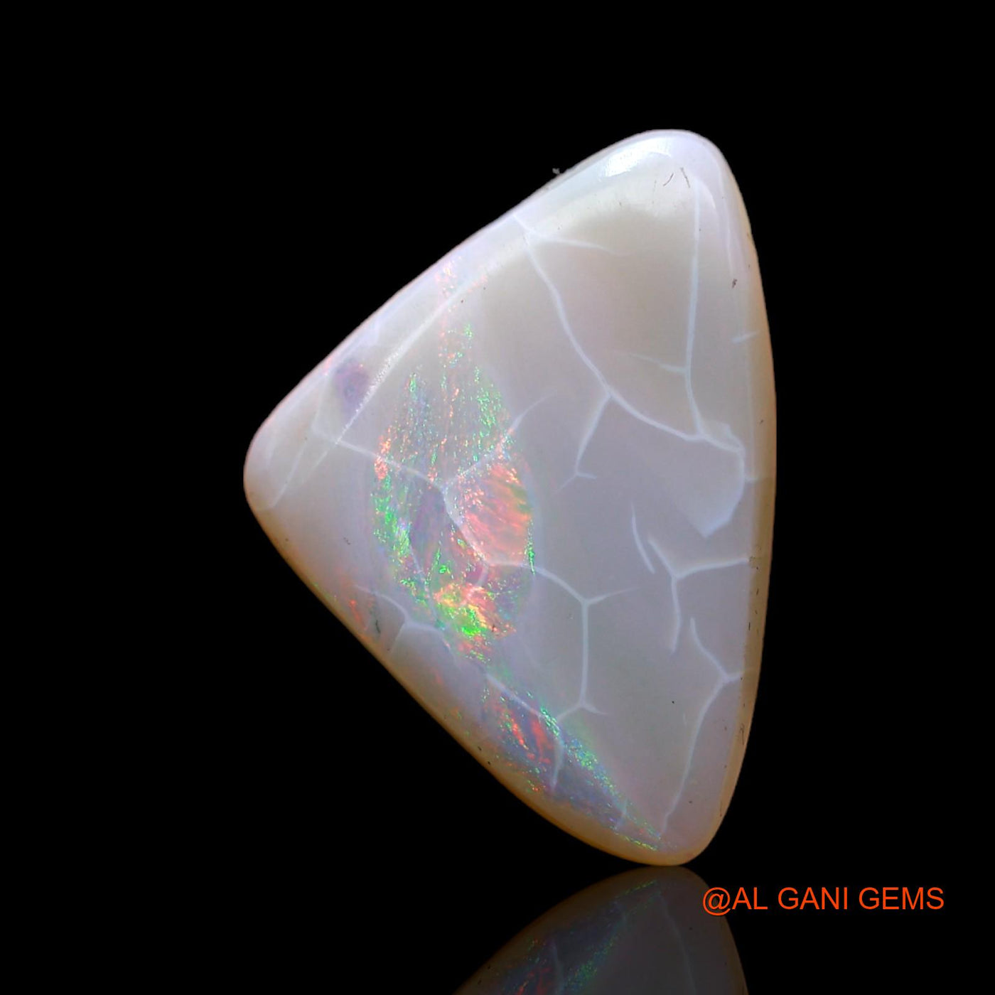 4.00 Cts Natural Australian Fire Opal Loose Gemstone Trillion Cabochon 17x12x5 mm AC-554