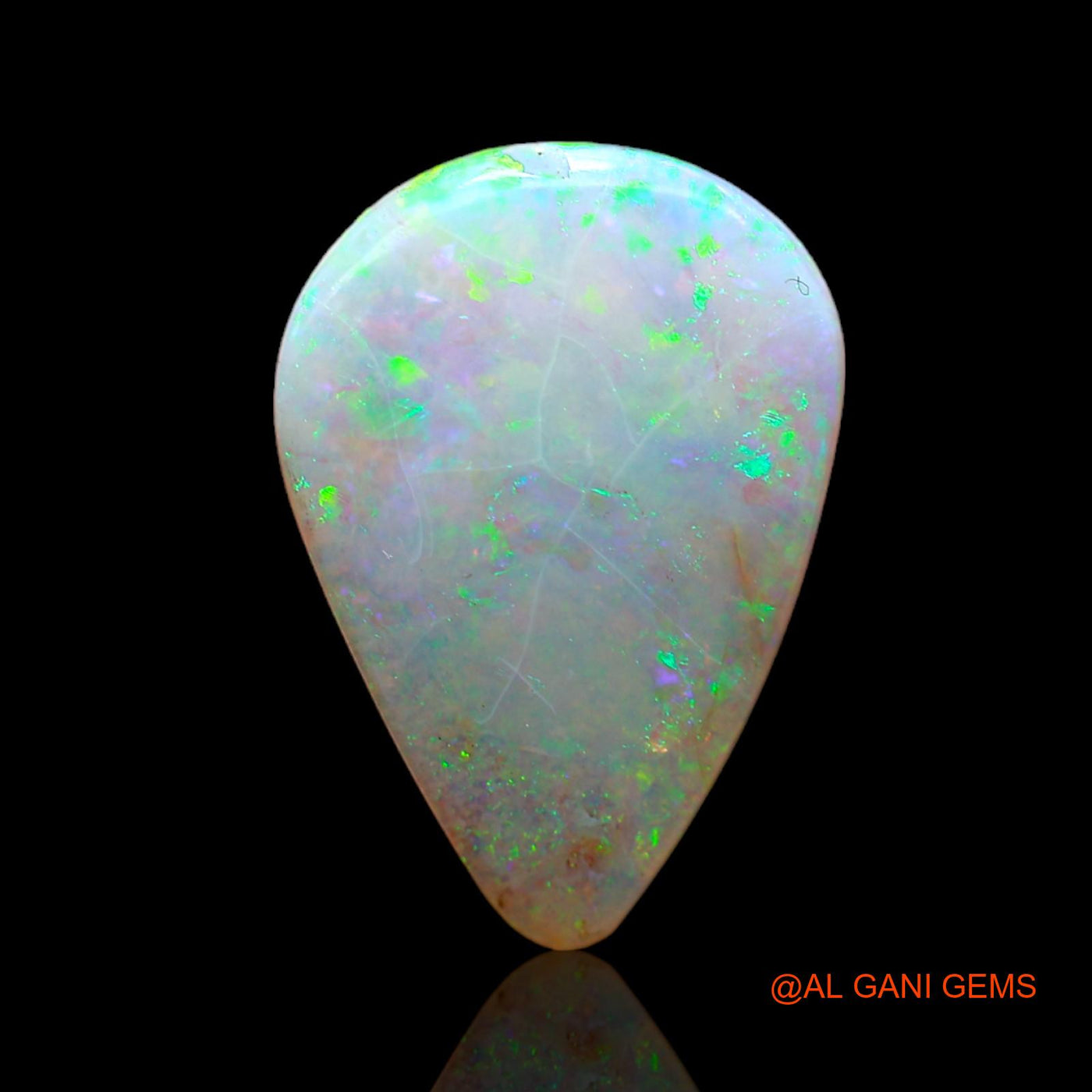 3.00 Cts Natural Australian Fire Opal Loose Gemstone Pear Cabochon 16x11x3 mm AC-572