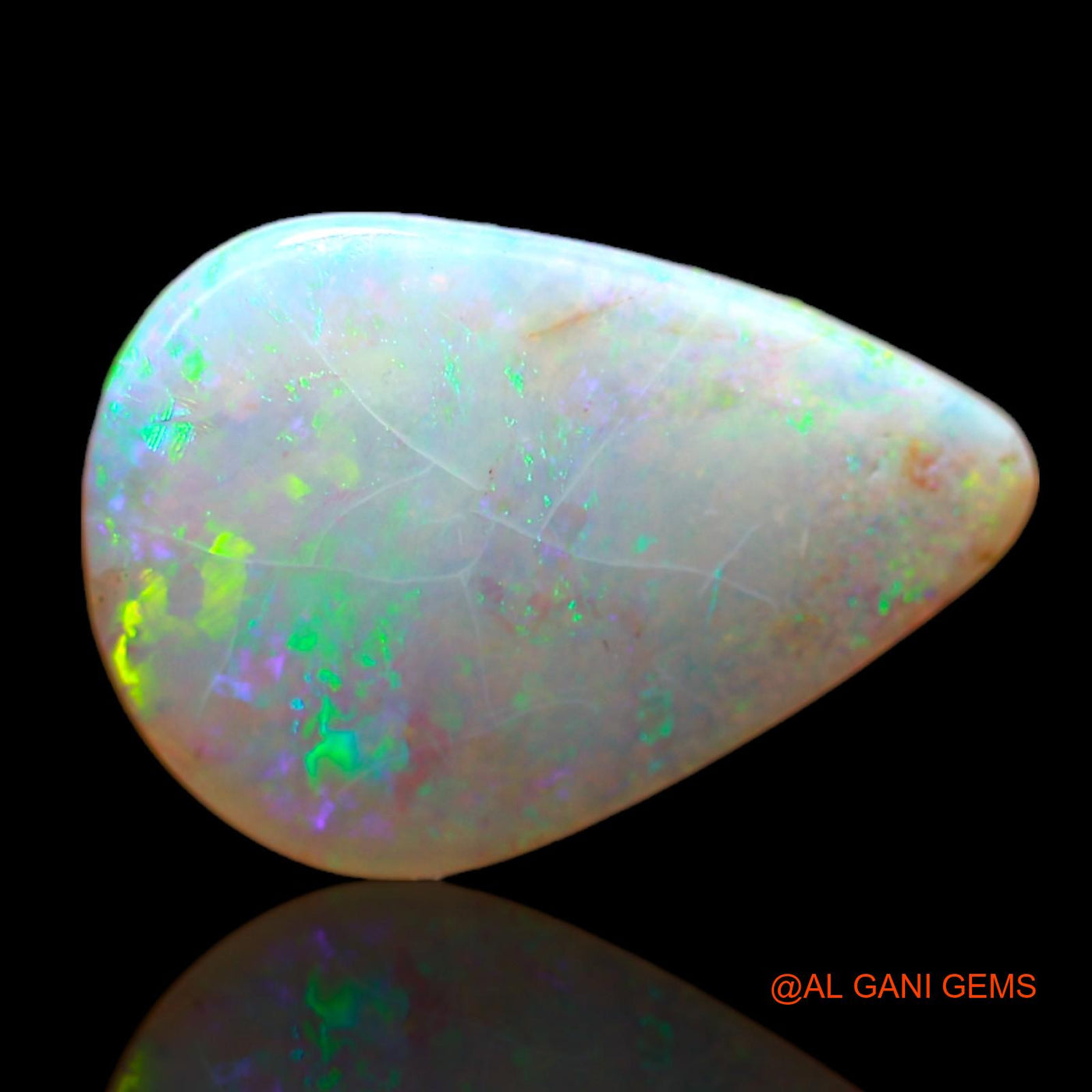 3.00 Cts Natural Australian Fire Opal Loose Gemstone Pear Cabochon 16x11x3 mm AC-572