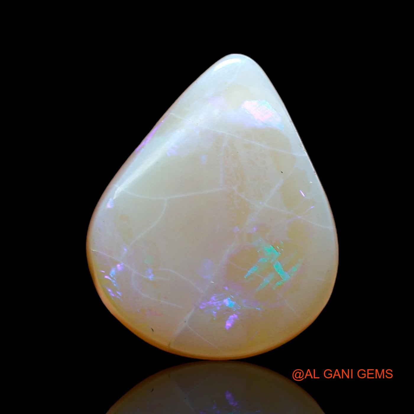Natural Untreated Fire Opal Loose Gemstone Pear Cabochon From Australia 6.00 Cts 14x12x5 mm AC-577