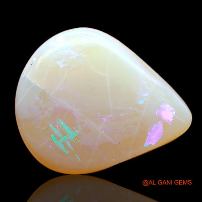 Natural Untreated Fire Opal Loose Gemstone Pear Cabochon From Australia 6.00 Cts 14x12x5 mm AC-577