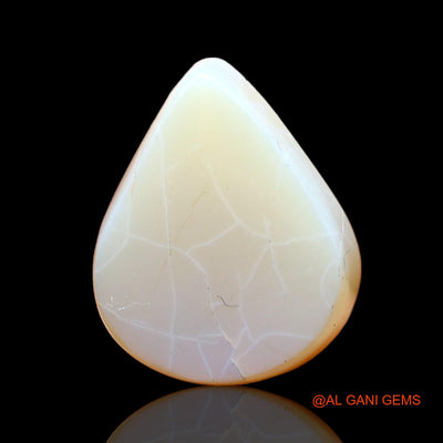 Natural Untreated Fire Opal Loose Gemstone Pear Cabochon From Australia 6.00 Cts 14x12x5 mm AC-577