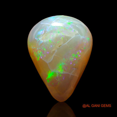 Natural Untreated Fire Opal Loose Gemstone Pear Cabochon From Australia 5.00 Cts 14x10x5 mm AC-578
