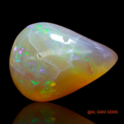 Natural Untreated Fire Opal Loose Gemstone Pear Cabochon From Australia 5.00 Cts 14x10x5 mm AC-578