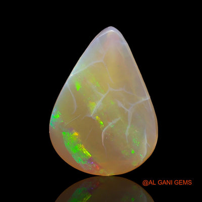 Natural Untreated Fire Opal Loose Gemstone Pear Cabochon From Australia 5.00 Cts 14x10x5 mm AC-578