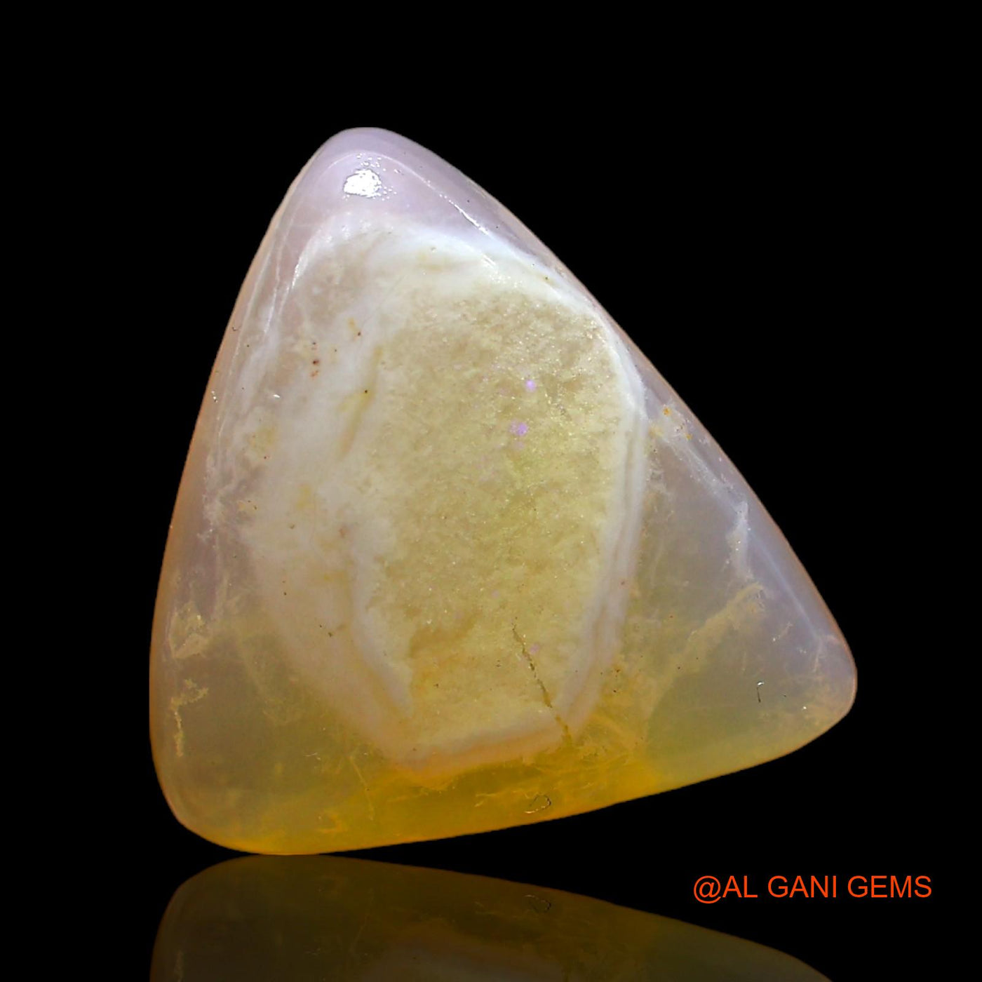 Natural Fire Opal Gemstone 6.00 Cts Loose Trillion Cabochon From Australia 15x13x5 mm AC-592