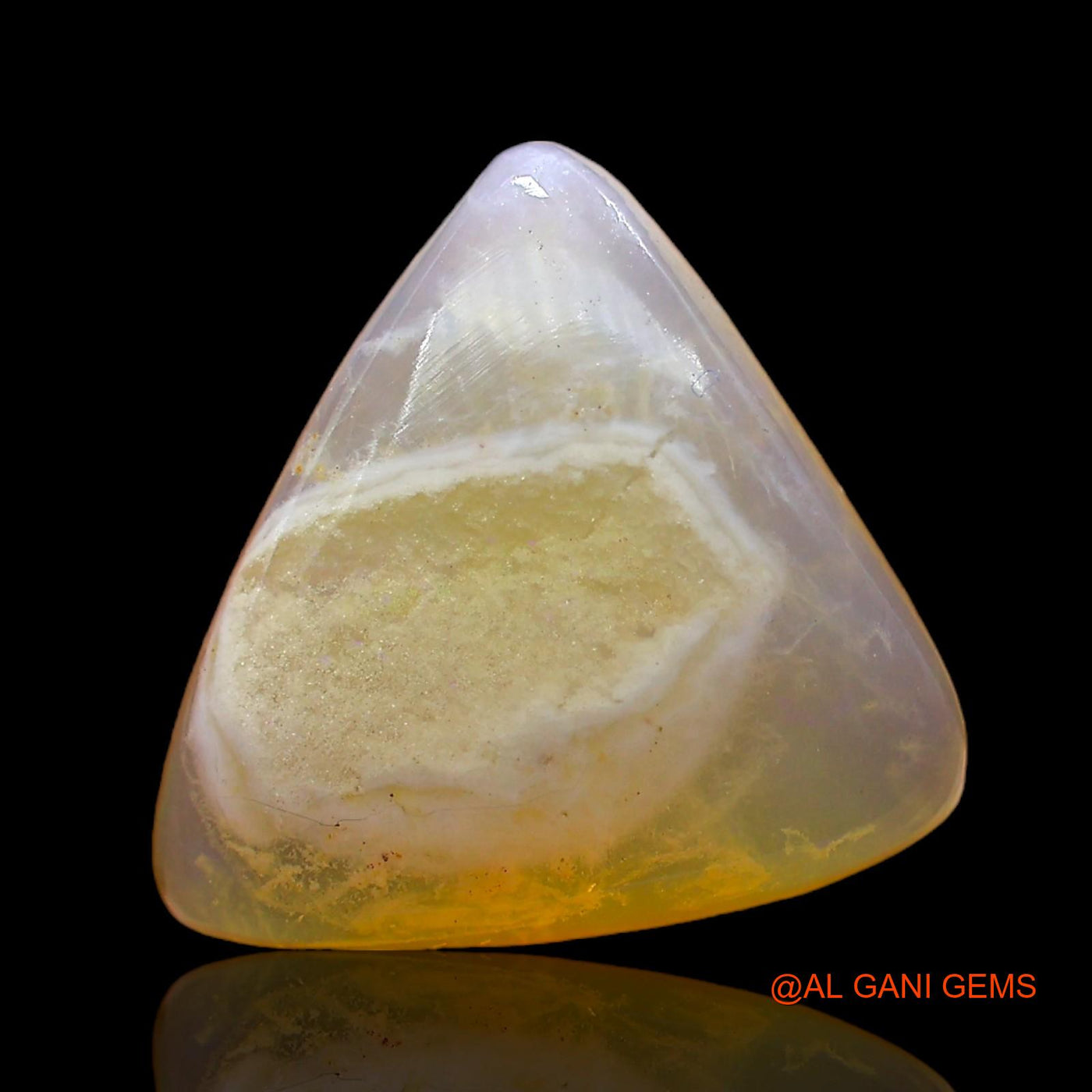 Natural Fire Opal Gemstone 6.00 Cts Loose Trillion Cabochon From Australia 15x13x5 mm AC-592